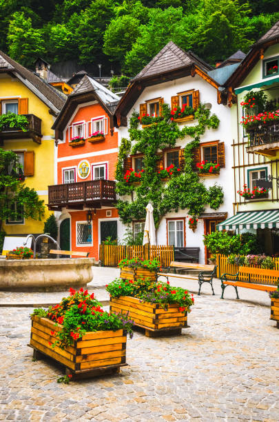 istock Typical austrian village with beautiful houses 1063376746