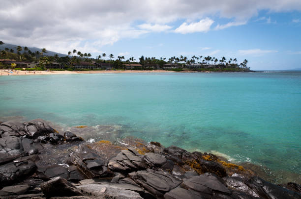 playa napili en maui - napili bay fotografías e imágenes de stock