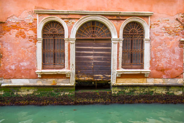 Old door in the Venice canal
