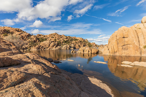 the scenic landscape of Watson Lake Prescott Arizona