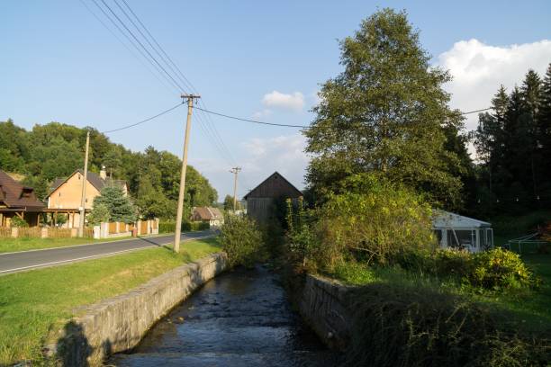istock Water stream in the small village in nature. 1063385902