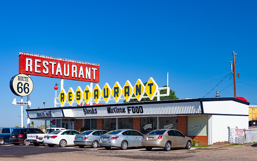 Santa Rosa, New Mexico, USA - August 12, 2015:  The Route 66 Restaurant in Santa Rosa, New Mexico along the historic Route 66.