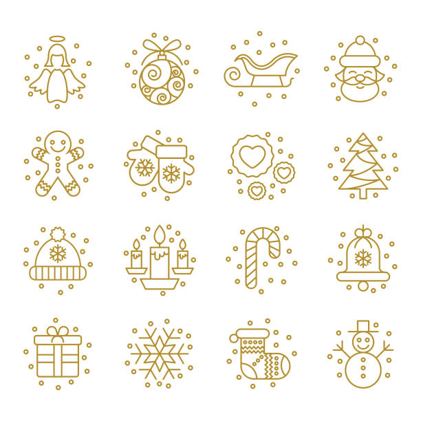 Christmas Icons Set - Vector Eps10 vector illustration with layers (removeable) and high resolution jpeg file included (300dpi). christmas symbols stock illustrations