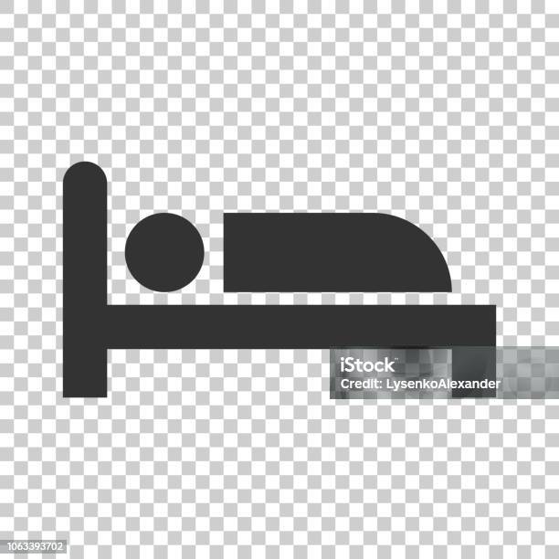 Bed Icon In Flat Style Sleep Bedroom Vector Illustration On Isolated Background Relax Sofa Business Concept Stock Illustration - Download Image Now