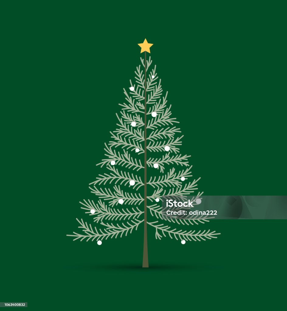 Happy Christmas greeting card Vector illustration of a Christmas tree. Happy Christmas greeting card Branch - Plant Part stock vector