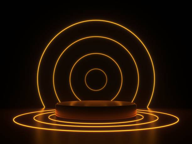 istock 3d render, glowing lines, neon lights, tunnel, abstract background, virtual reality, round portal, arch, spectrum vibrant colors, laser show 1063400922