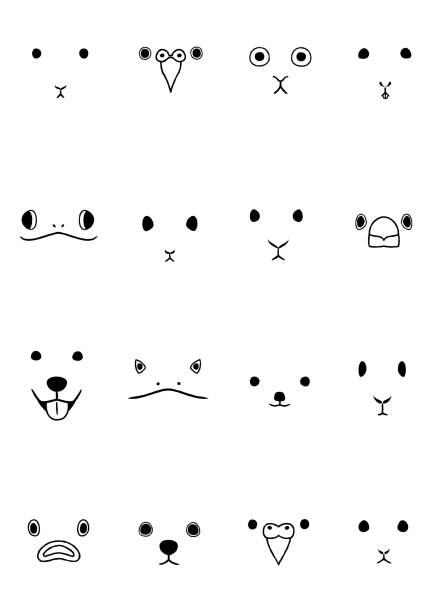 ilustrações de stock, clip art, desenhos animados e ícones de set of funny farm animals face - white background close up frog amphibian