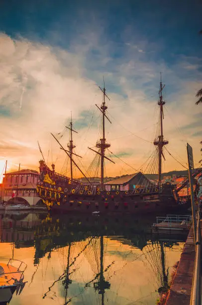 Photo of The Neptune Galleon, tourist attraction in the old port of Genoa, Liguria, Italy