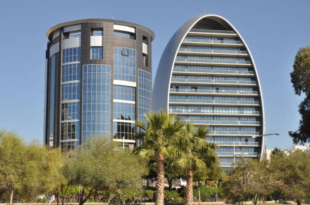 The Oval Business office building Limassol in Cyprus stock photo