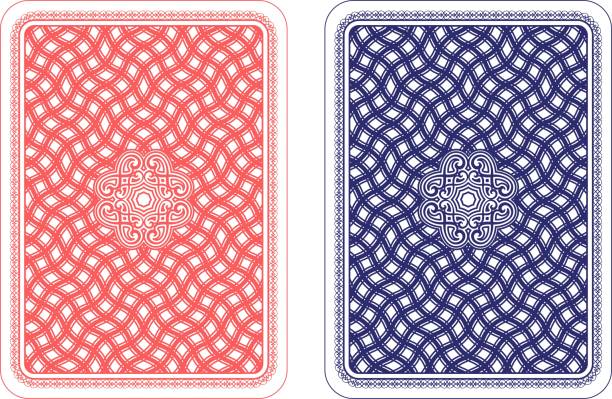 карты - cards rear view pattern design stock illustrations