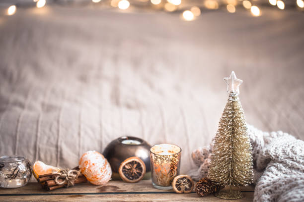 istock Festive Christmas cozy atmosphere with home decor 1063436468