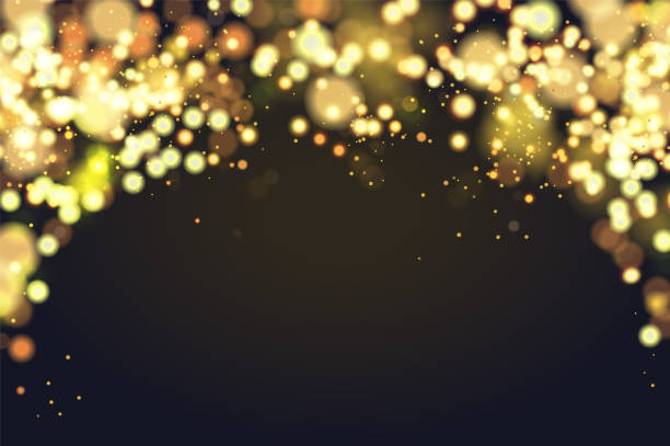 istock Abstract defocused circular Christmas golden bokeh sparkle glitter lights background. Magic christmas background. Elegant, shiny, metallic gold background. EPS 10. 1063449298