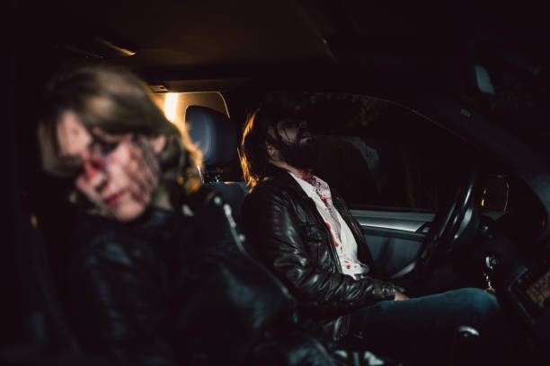 istock Young couple in a car accident 1063456464