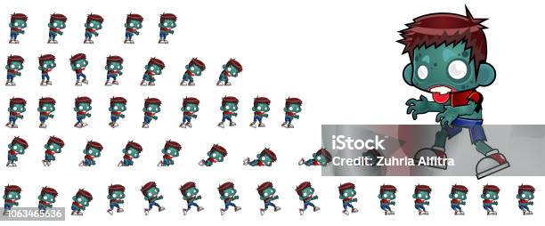 Zombie Game Sprites Stock Illustration - Download Image Now - Characters,  Cartoon, Ghost - iStock