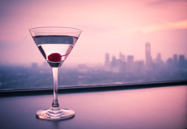 Martini glass next to the window