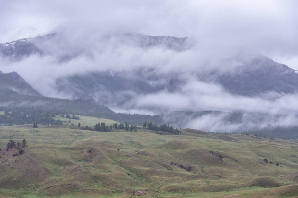 istock Thick Fog Wisps Over Yellowstone Foothills 1063479470