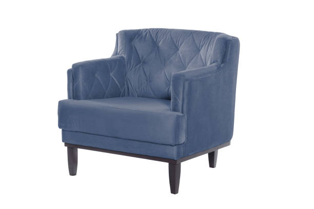 istock Beaultiful blue armchair. Modern chair on white background. Texture chair. 1063487252