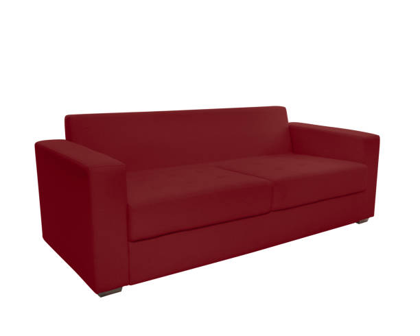 istock Three seats cozy color fabric sofa isolated on white background 1063489638