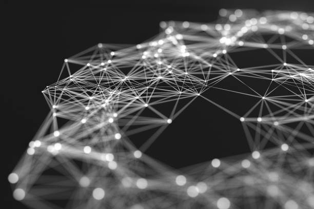 istock Abstract background from lines and spheres 1063502742