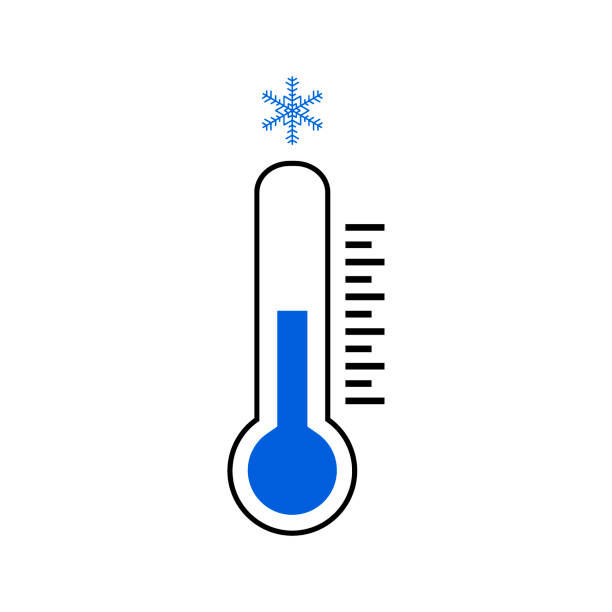 ilustrações de stock, clip art, desenhos animados e ícones de thermometer vector icon - plan c