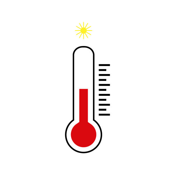 ilustrações de stock, clip art, desenhos animados e ícones de thermometer vector icon - plan c