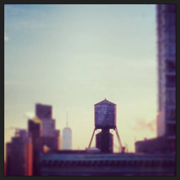 A wooden water tower in New York City