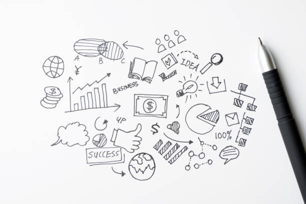 istock Business doodles icons set - hand drawn 1063514836
