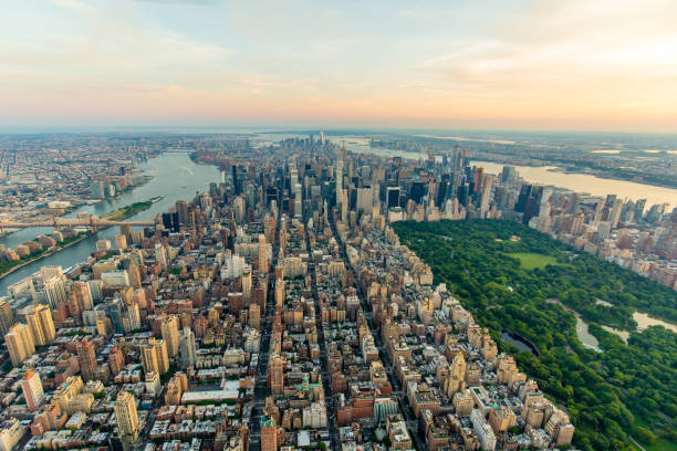 istock New York city at sunset aerial view 1063516404