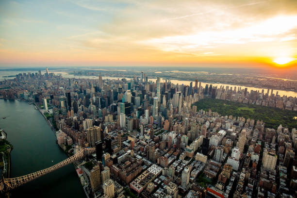 istock New York city at sunset aerial view 1063517870
