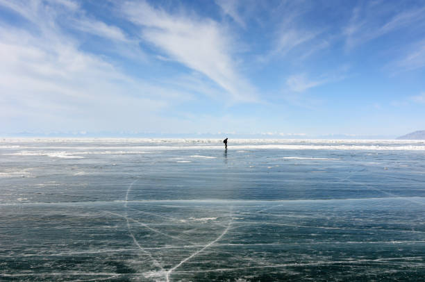 istock A lone traveler on the ice. 1063533946