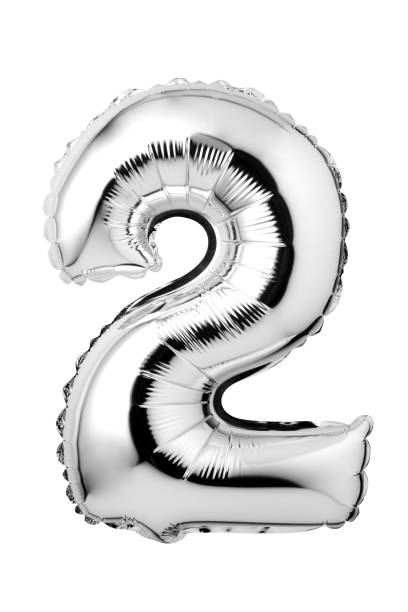 istock Number 2 of silver foil balloon 1063535956