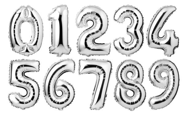серебряные номера воздушных шаров - china balloon стоковые фото и изображения