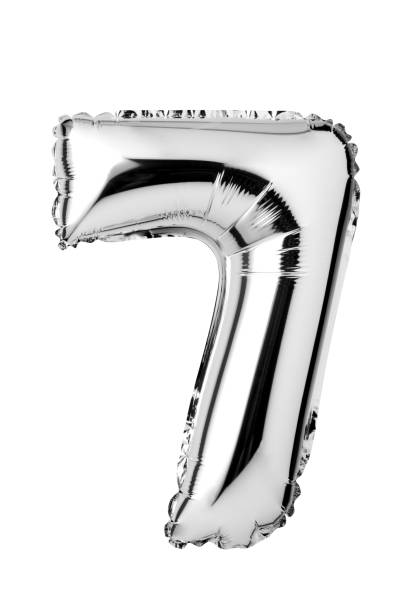 istock Number 7 of silver foil balloon 1063535974