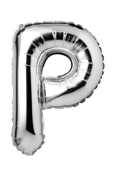 istock Letter P of silver balloon 1063537106