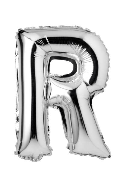 istock Letter R of silver balloon 1063537132