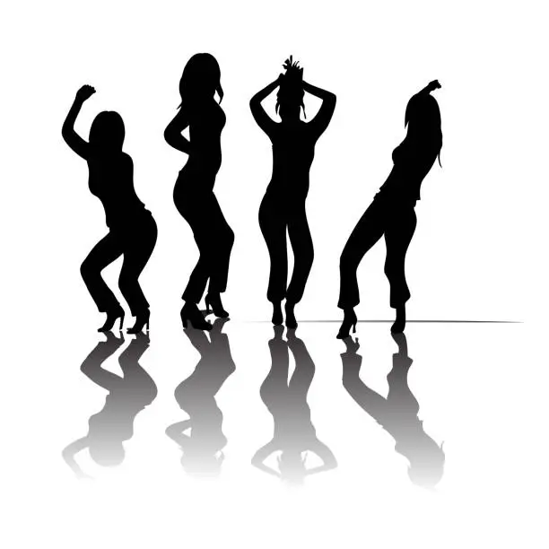 Vector illustration of Seductive Dancing Women