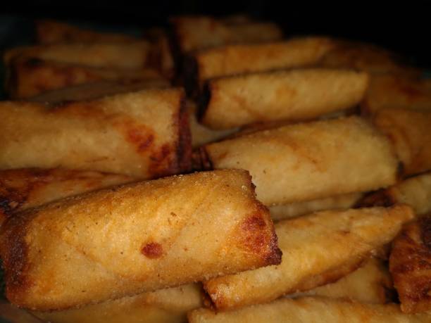 istock Delicious spring rolls and healthy meals 1063548464