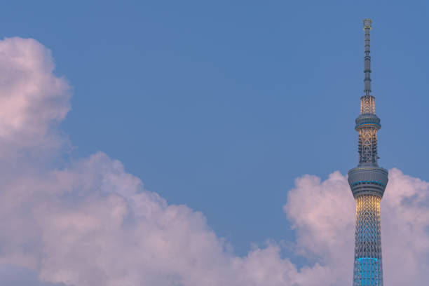 Tokyo Skytree, the highest tower in Japan with blue sky background.