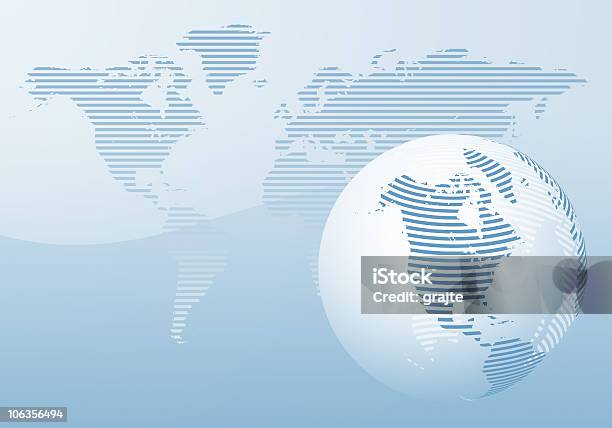 North America In Striped Blue Globe Stock Photo - Download Image Now - Blue, Color Image, Horizontal