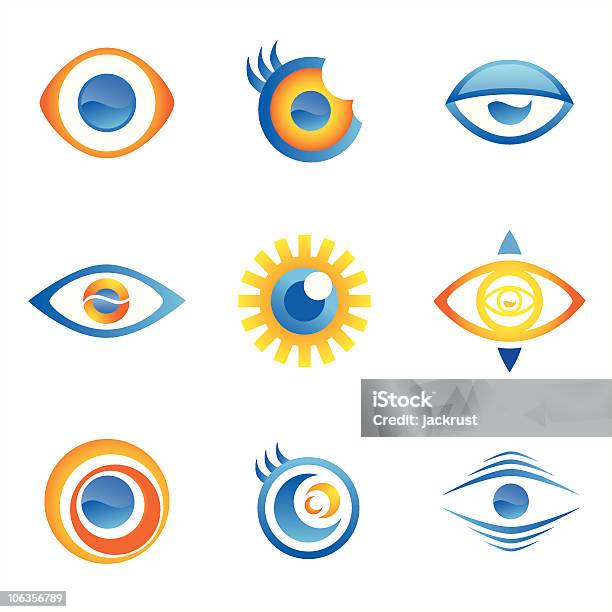 Occhio Icone Vettore - Immagini vettoriali stock e altre immagini di Cornea - Cornea, Vettoriale, Arancione