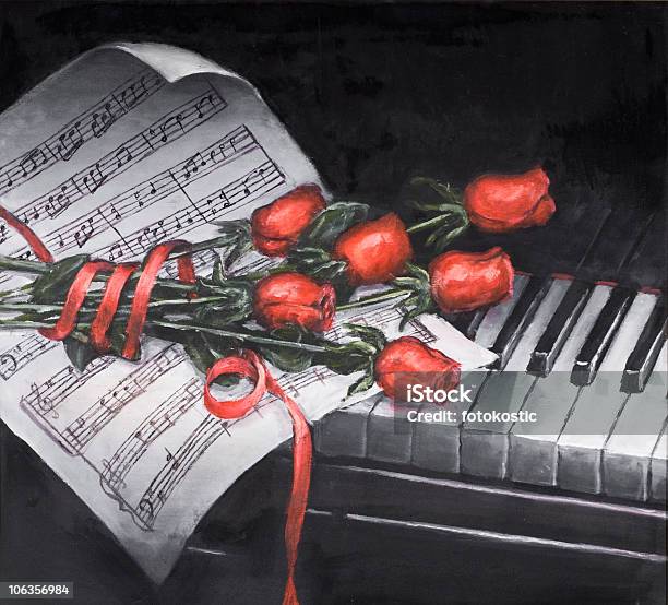 Foto de Rose e mais fotos de stock de Pintura a Óleo - Imagem pintada - Pintura a Óleo - Imagem pintada, Piano, Arranjo