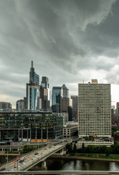 The downtown financial district of a city in America.