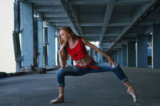 istock Ballerina dancing. Street performance. 1063577896