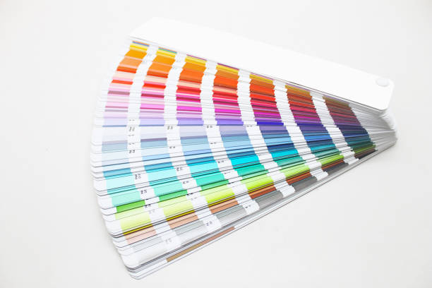 spread open pantone book - swatch book imagens e fotografias de stock