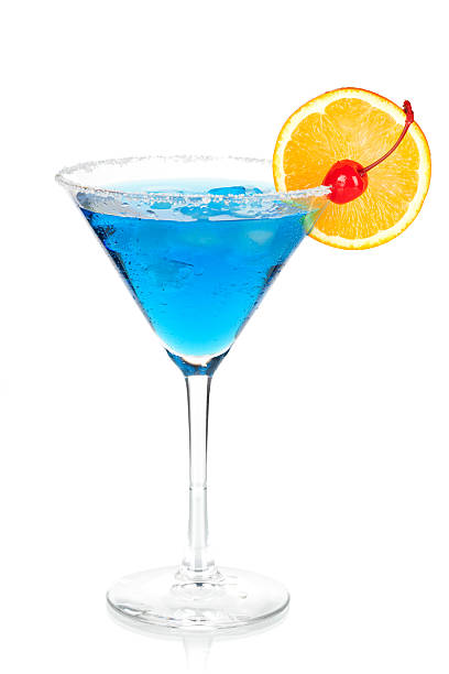 istock Blue martini with orange and maraschino 106360763