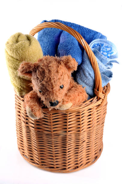 istock The laundry basket and the teddy bear 1063615268