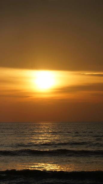 Sunset scene at Batu Ferringhi Beach in Penang