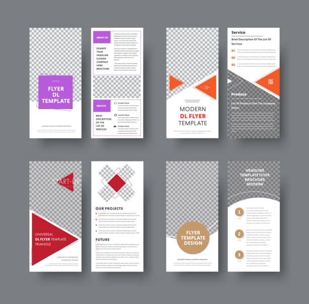 istock set of vector DL flyers with different geometric elements and a place for a photo. 1063618504