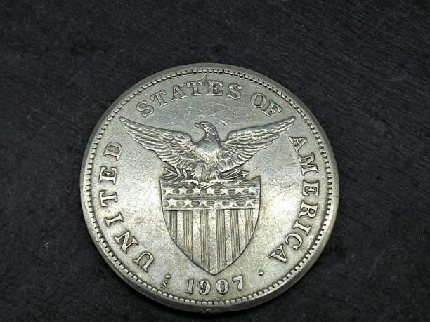 istock Old philippines coin of one peso. 1063621888