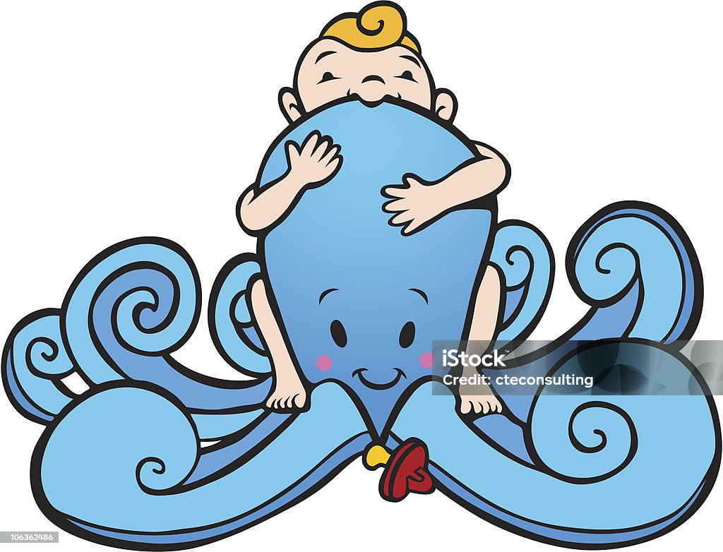 Octopus Baby  Baby - Human Age stock vector